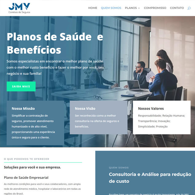 Site da JMV Corretora de Seguros