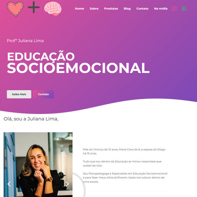 Landing page de Juliana Lima